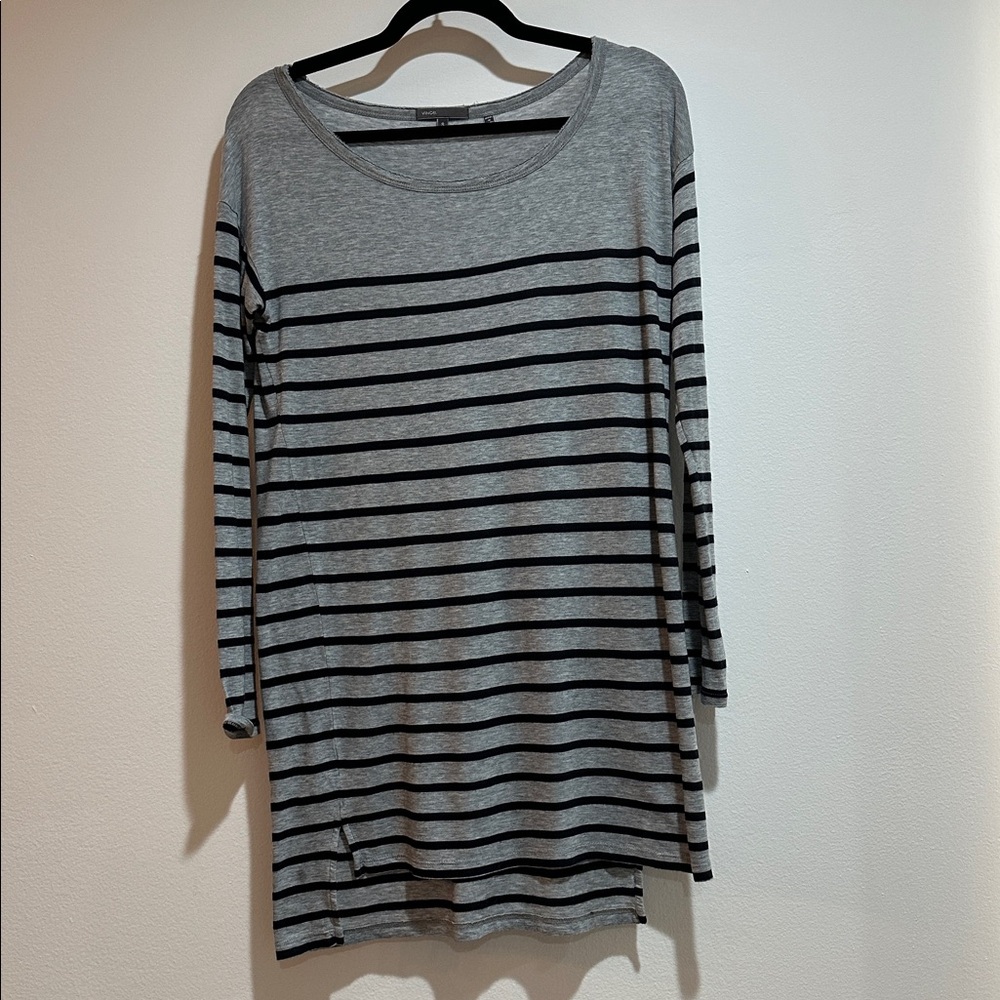 Vince Gray Long Sleeve Fitted Tunic